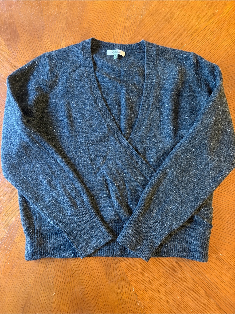 Madewell Charcoal Wrap-Style Women's Sweater size L
